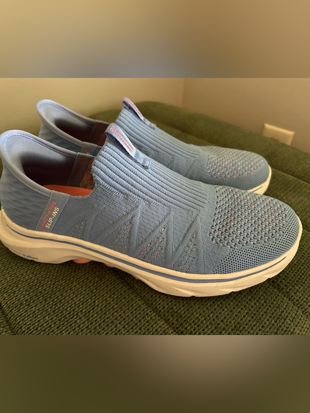 Skechers Slip-ins Women’s Light Blue Knit Sneakers